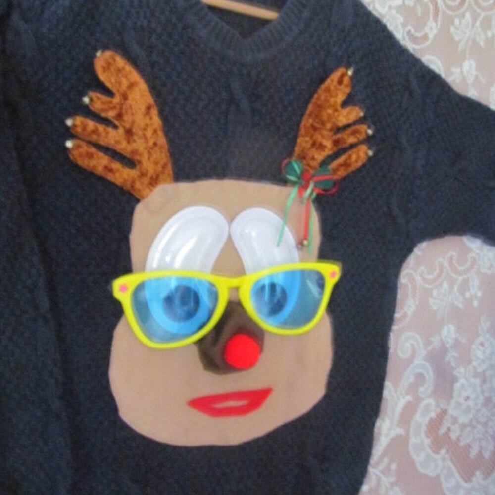 Timberland Ugly Christmas Sweater Christmas Rudolph Holiday Sweater Oversized